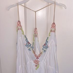 White floral Free People spaghetti strap size M